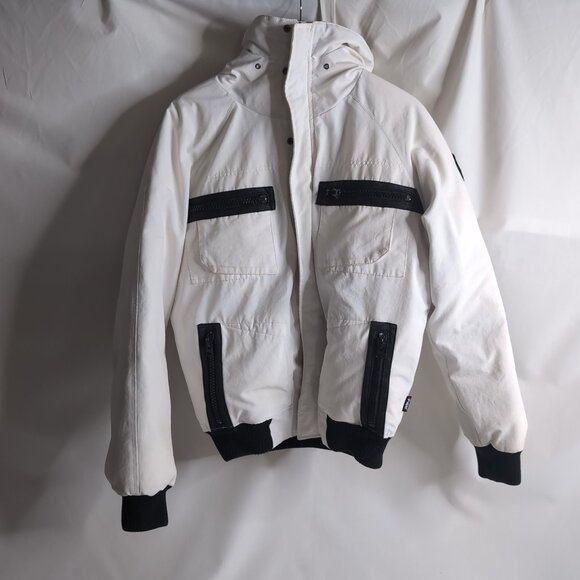 Pajar Men's White Winter Jacket 80% Down Insulated Warm Zip Pockets, Small - Picture 1 of 13